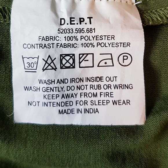 Green pattern dress with waist sash - Picture 5 of 5